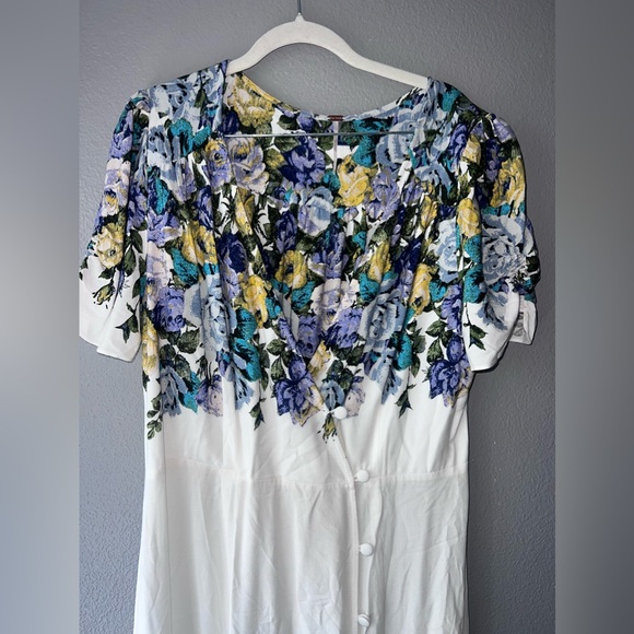 Free People Ivory Floral Dress size L - Picture 6 of 7